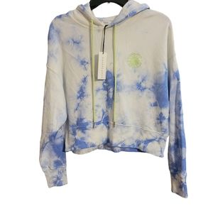 Daydreamer Blue Tie Dye Cropped Sweatshirt